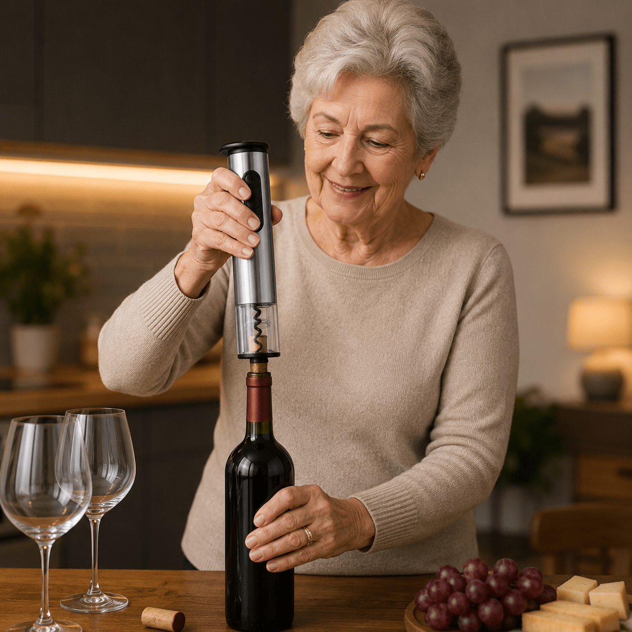 Easiest Wine Opener for Seniors — One Button Does Everything